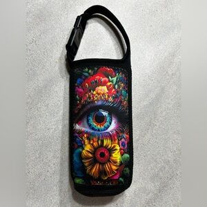 Trippy Eye Design Bottle Holder Koozie NWOT Vibrant Colors